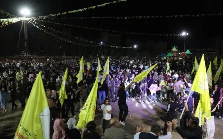 احتفالية في مدينة ديرك دعماً لقوات سوريا الديمقراطية