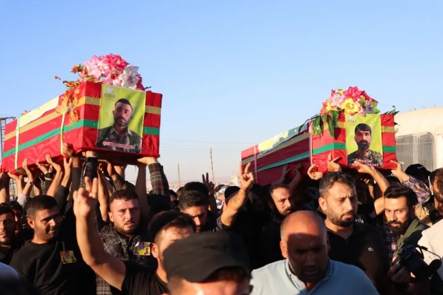 تشييع جثماني شهيدين واستذكار شهيد في مزار الشهيدة دجلة في كوباني