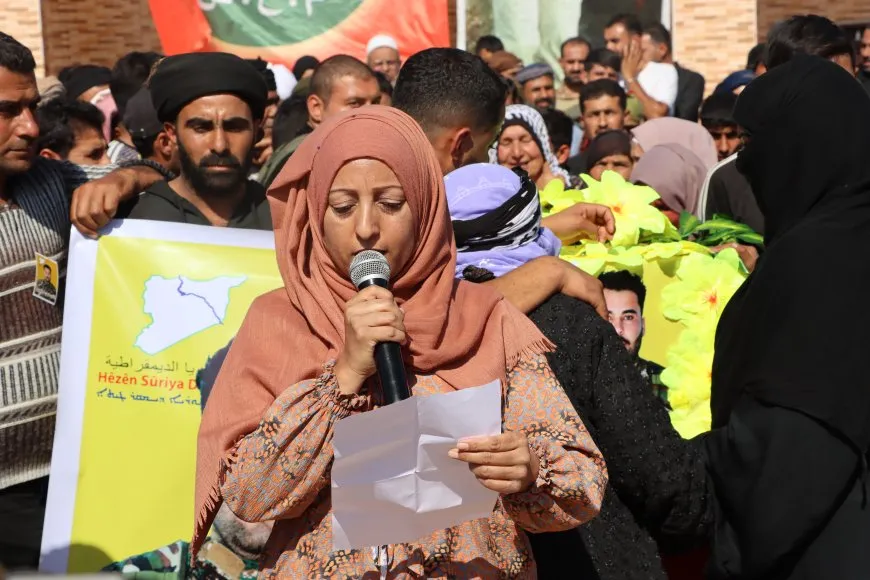 تشييع جثمان مقاتل من قسد في تل كوجر
