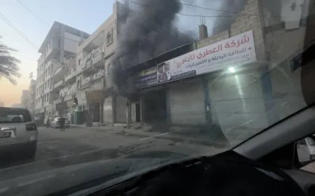 اندلاع النيران في معمل للبطاريات بالرقة