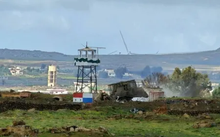 القوات الإسرائيلية تقيم ساتراً ترابياً غرب قرية الحانوت جنوب القنيطرة