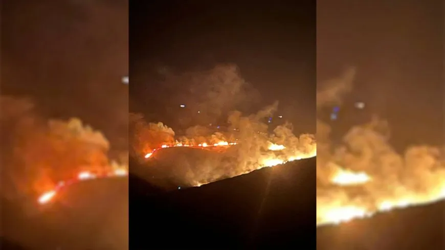 اندلاع حريق ضخم في ريف حمص الغربي