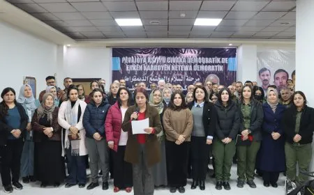 الدعوة إلى تحقيق الحرية الجسدية للقائد عبد الله أوجلان خلال بيان في قامشلو