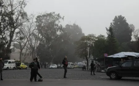 الجو غائم جزئياً مع احتمال زخّات مطرية وضباب ليلاً