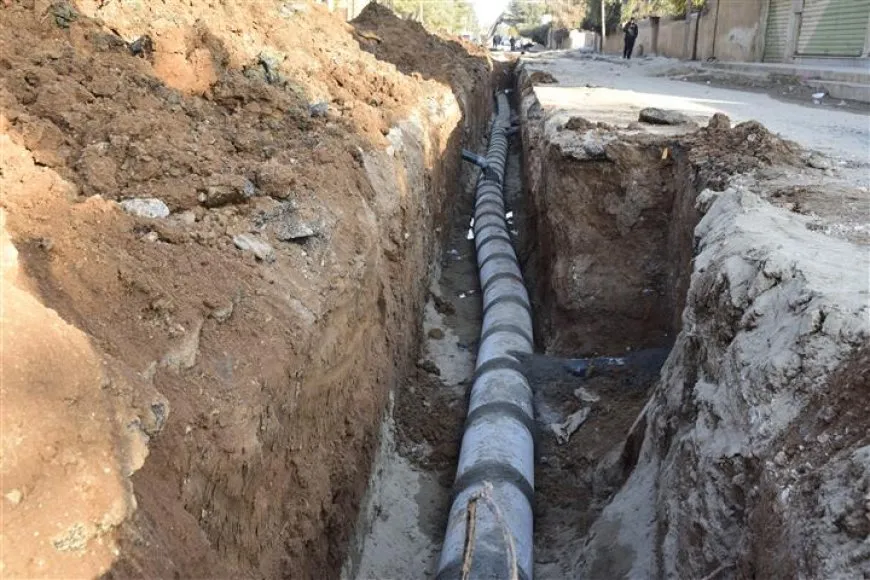 بلدية الشعب في تل تمر تُطلق مشروعاً لتحديث شبكات الصرف الصحي
