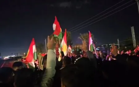 مظاهرة داعمة لمقاومة روج آفا في هولير ومنددة بالصمت الأمريكي