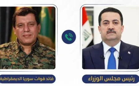 السوداني يجري اتصالاً هاتفياً مع مظلوم عبدي