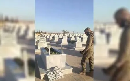 فصائل الحكومة المؤقتة يعتدون على مزار الشهداء في الشدادي
