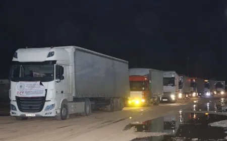 قافلة مساعدات من جنوب كردستان تصل إلى قامشلو