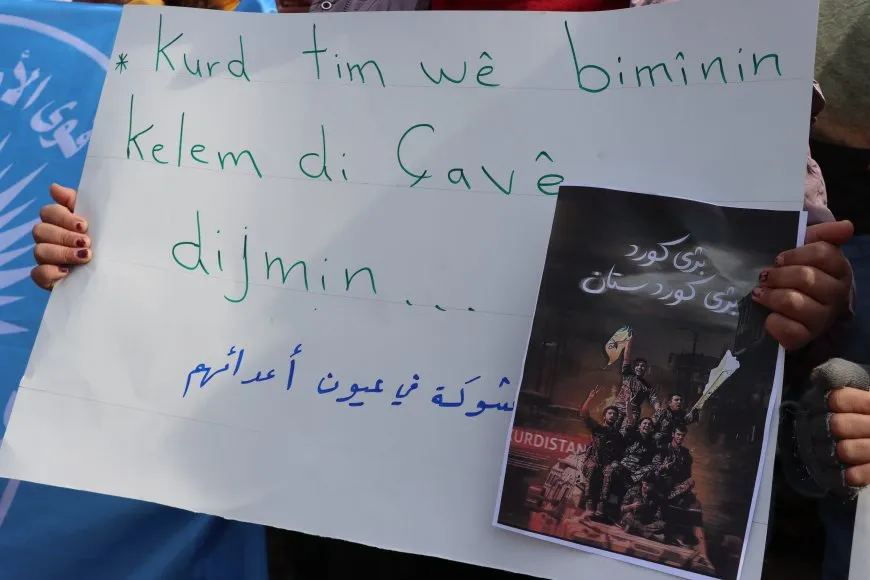 مسيرة في عامودا للتنديد بمجازر الشيخ مقصود والأشرفية وبني زيد
