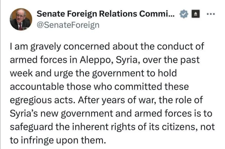 رئيس لجنة العلاقات الخارجية في مجلس الشيوخ الأميركي يطالب بمحاسبة مرتكبي المجازر في حلب