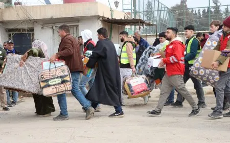 استمرار توزيع المساعدات الإنسانية على المهجّرين في الجزيرة
