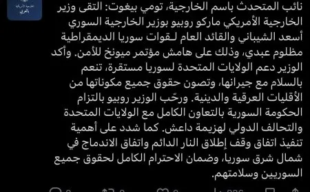 الخارجية الأمريكية: روبيو أكد لعبدي والشيباني دعم واشنطن لسوريا مستقرة