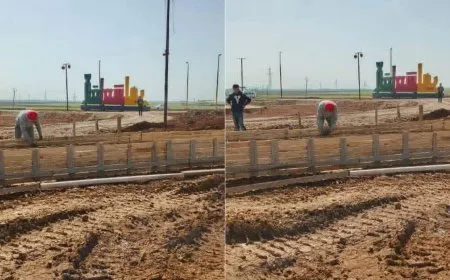 بلدية قامشلو تباشر أعمال ترميم دوار زوري