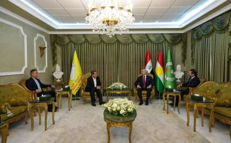 بافل وقوباد طالباني يستقبلان مظلوم عبدي في السليمانية
