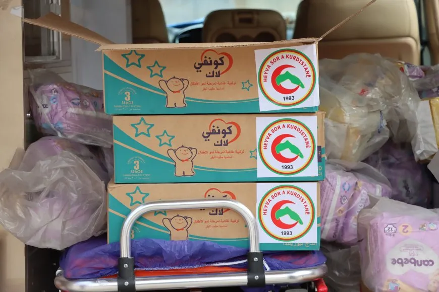 توزيع حليب أطفال على الأسر المهجّرة في كركي لكي 