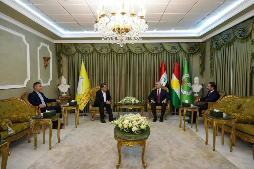 بافل وقوباد طالباني يستقبلان مظلوم عبدي في السليمانية