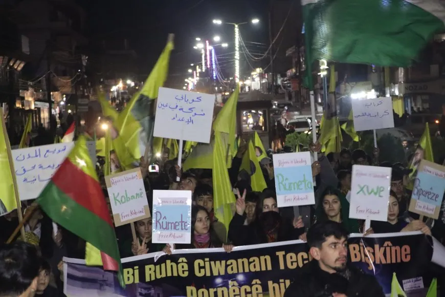تظاهرة في كركي لكي رفضاً لاستمرار الحصار المفروض على كوباني