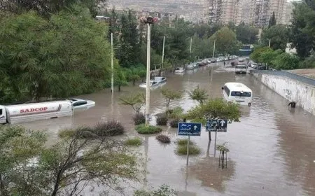 فيضانات تضرب حي برزة وحارة الحمّام في دمشق