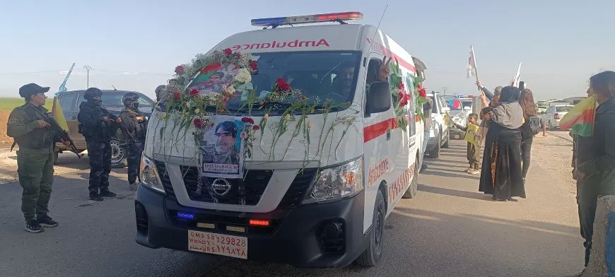 وصول موكب جثمان الشهيد صالح مسلم إلى مدينة قامشلو