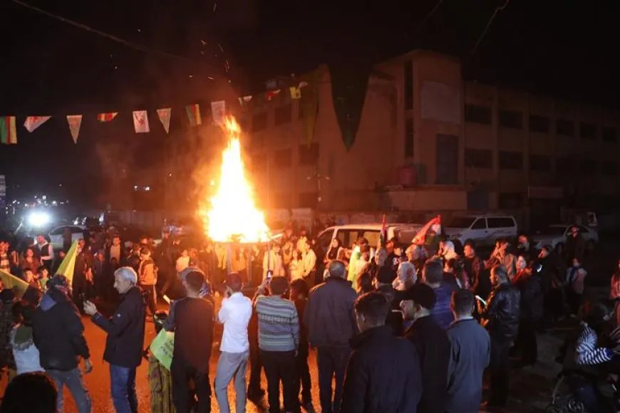 أهالي جل آغا وتربه سبيه والحسكة يوقدون شعلة نوروز