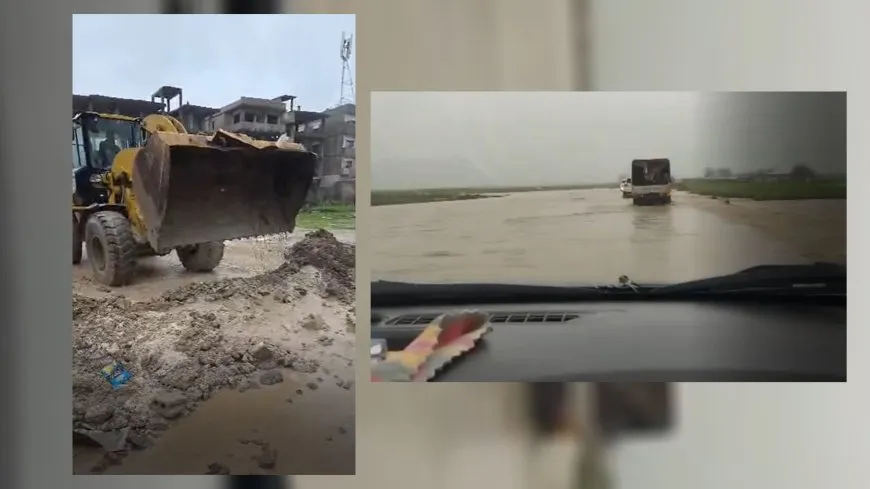 الأمطار الغزيرة تعيق التنقل بين ديرك وكركي لكي 