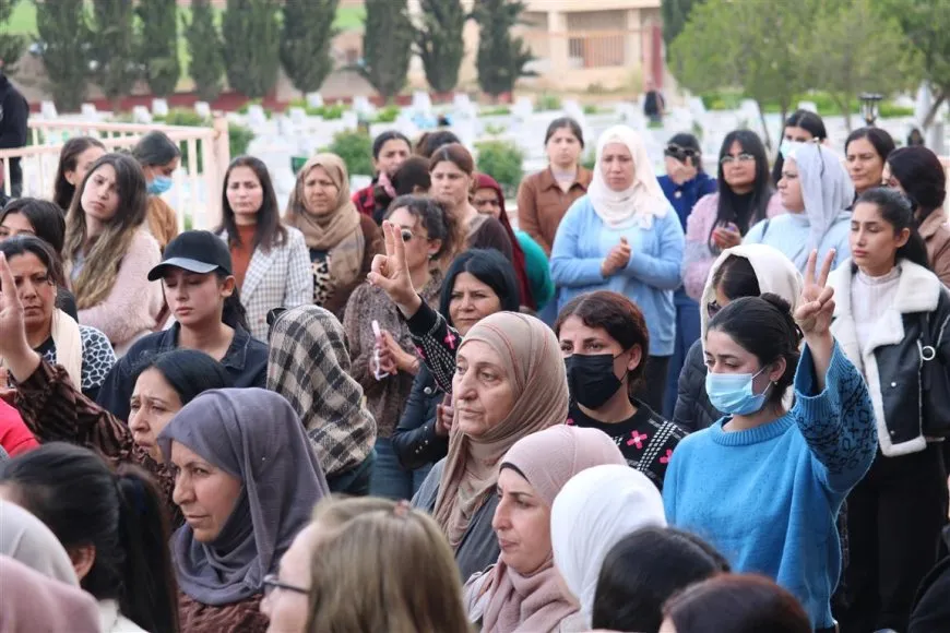تشييع جثمان مقاتلة طابور الشهيد نوبار أوزانيان في الدرباسية