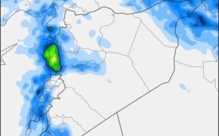 أمطار رعدية ورياح قوية وانخفاض ملموس بدرجات الحرارة في سوريا