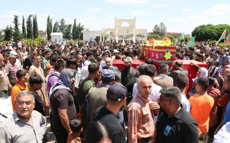 تشييع جثمان الشهيد فايز فيصل عبدي إلى مثواه الأخير في عامودا