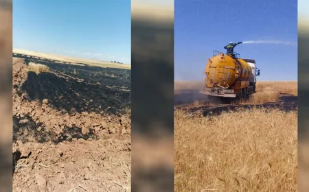 السيطرة على حريق اندلع في محصول قمح جنوب الدرباسية