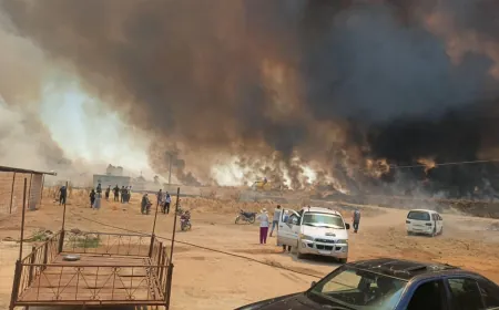 مناشدات عاجلة لدعم فرق الإطفاء في مواجهة حريق على طريق زركان
