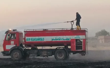 احتراق مساحة مزروعة بالقمح في ريف جل آغا