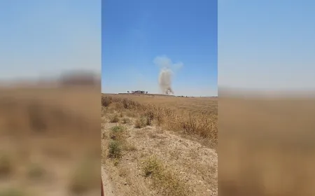 إخماد حريق في قرية أم الكيف غرب تل تمر