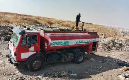 حريق في مكب النفايات بجل آغا يهدد الأراضي الزراعية المحيطة