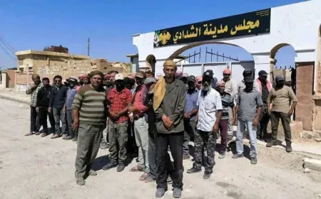 إضراب عام لعمال بلدية الشدادي احتجاجاً على تأخر الرواتب