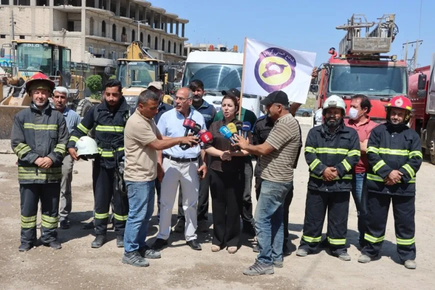 بلدية الشعب بكوباني ترفع جاهزية فرق الطوارئ لحماية المحاصيل من الحرائق