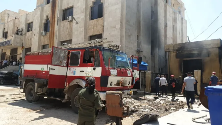 إخماد حريق في محولة كهرباء داخل القصر العدلي بقامشلو دون وقوع إصابات