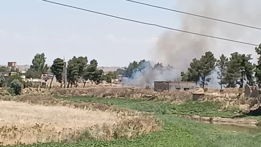إخماد حريق على ضفاف نهر زركان في تل تمر