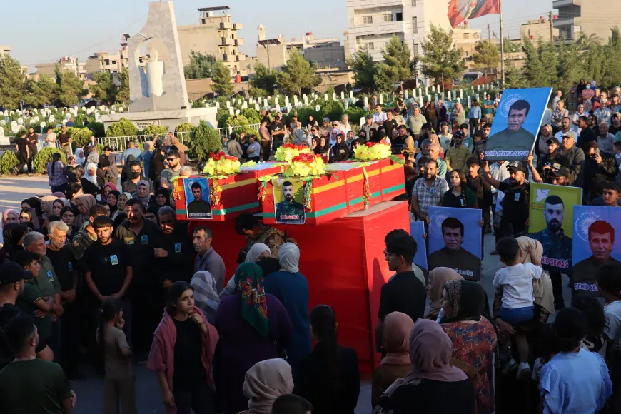 تشييع جثماني شهيدين ومراسم غيابية لـ 6 آخرين في قامشلو