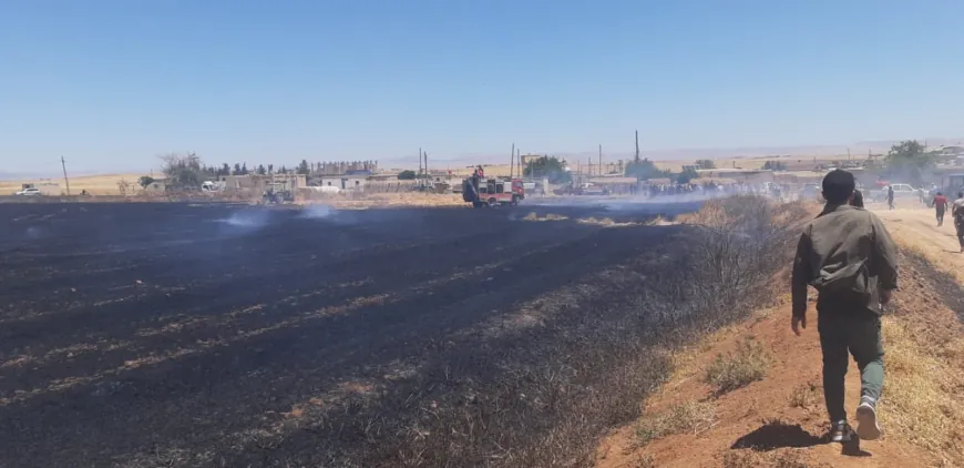 إخماد حريقين في محصول القمح والفراز بريف الدرباسية