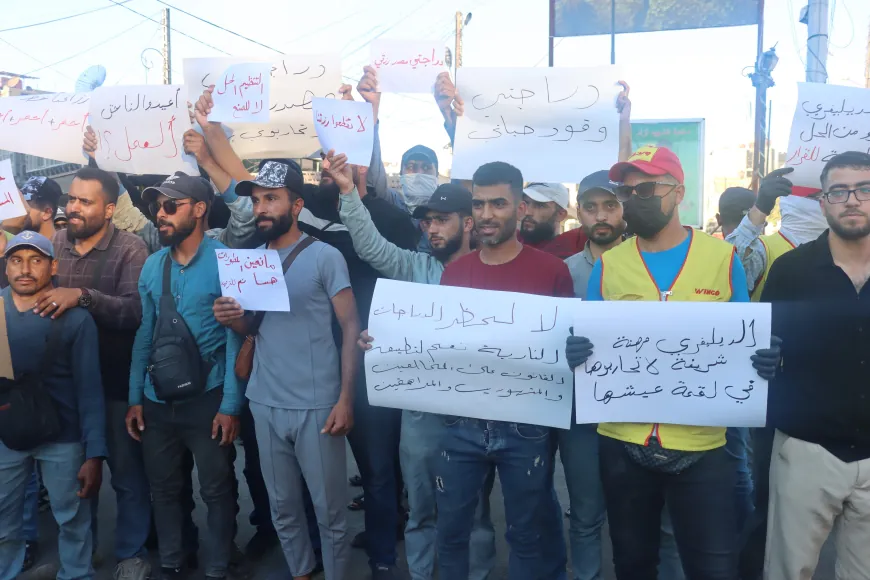 وقفة احتجاجية لأصحاب الدراجات النارية في قامشلو