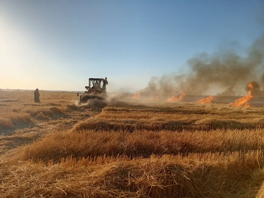 اندلاع حريق واسع في قرية جنوب تل تمر