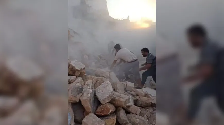 إصابة 3 أشخاص إثر انهيار مبنى سكني في حي الحيدرية بمدينة حلب