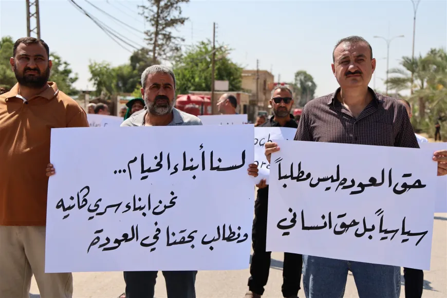 مهجّرو سري كانيه يطالبون بتحريك ملف العودة خلال اعتصام في الحسكة