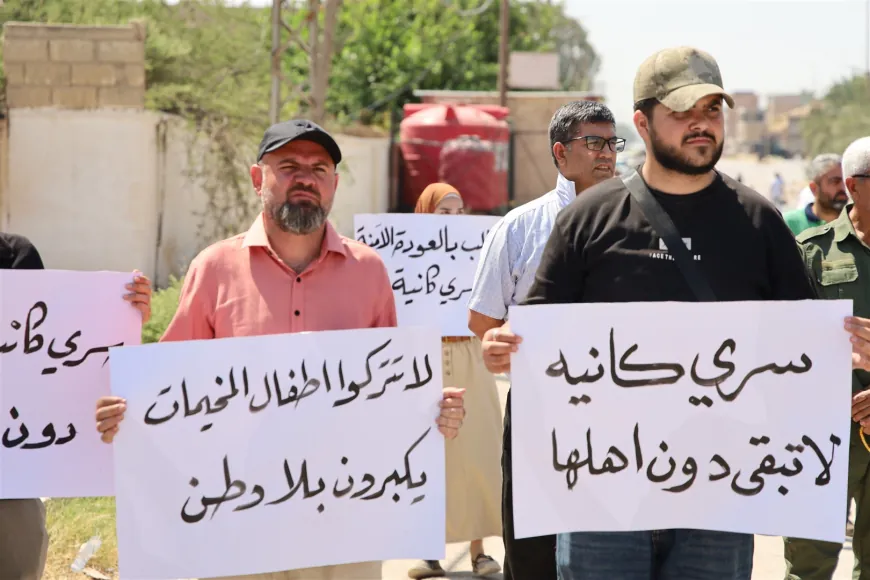 مهجّرو سري كانيه يطالبون بتحريك ملف العودة خلال اعتصام في الحسكة