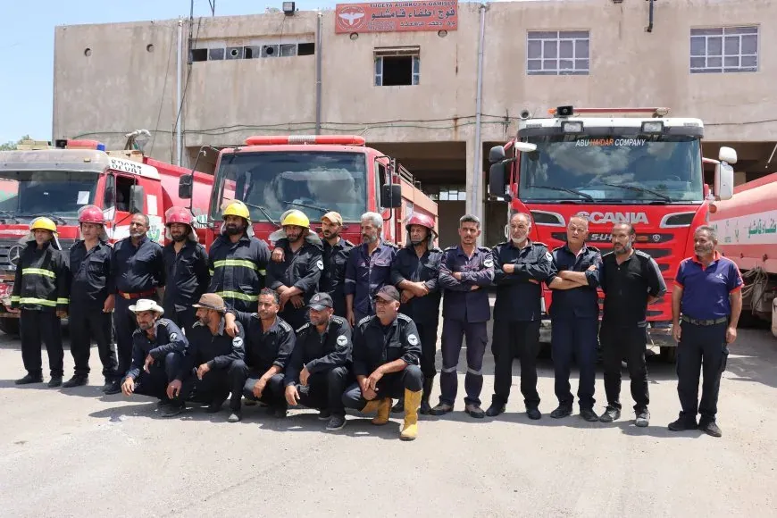 فوج إطفاء قامشلو ينهي خطة الطوارئ الخاصة بحماية المحاصيل الزراعية