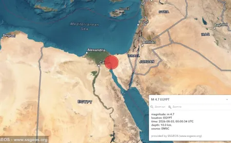 زلزال بقوة 5.6 درجات يضرب مصر ويمتد أثره إلى جنوب فلسطين والأردن