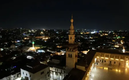 حريق داخل الجامع الأموي بدمشق