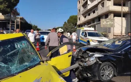 26 إصابة جراء 21 حادث سير و3 إصابات في 124 حريقاً بسوريا