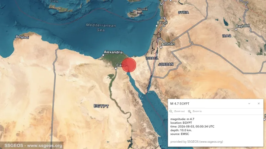 زلزال بقوة 5.6 درجات يضرب مصر ويمتد أثره إلى جنوب فلسطين والأردن